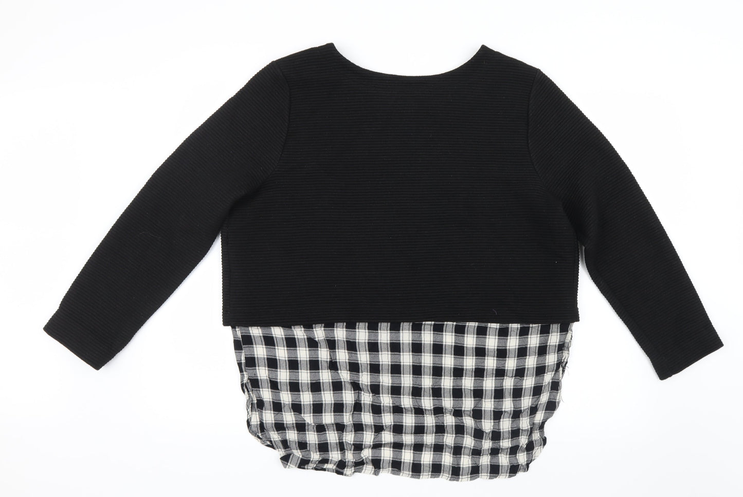Papaya Womens Black Geometric Knit Pullover Jumper Size 18