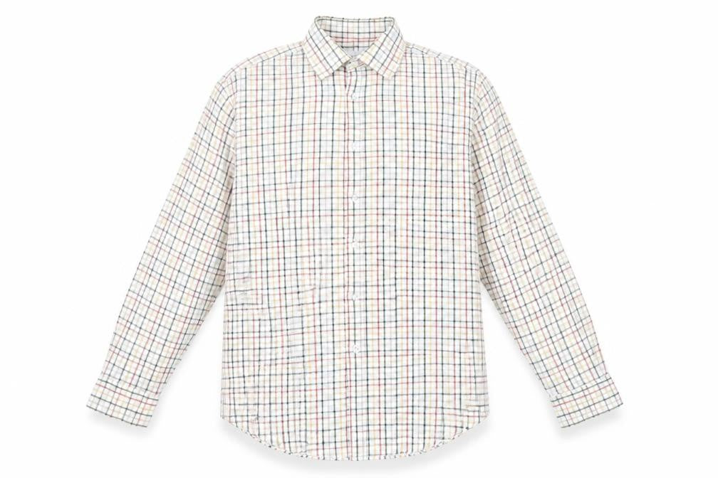 John M. Cotton Mens Green Check   Button-Up Size 17