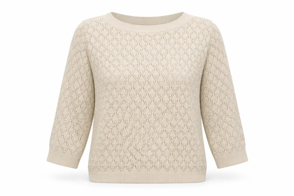 Emma Womens Beige  Knit Pullover Jumper Size S