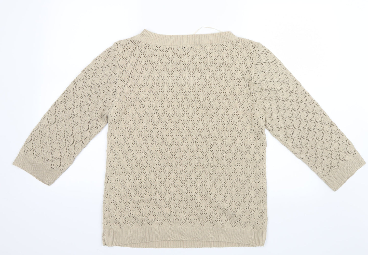Emma Womens Beige  Knit Pullover Jumper Size S
