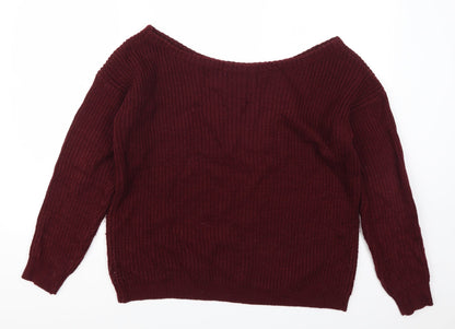 Back view of Missguided women’s red jumper, size M