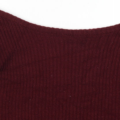 Close-up detail of Missguided women’s red jumper, size M