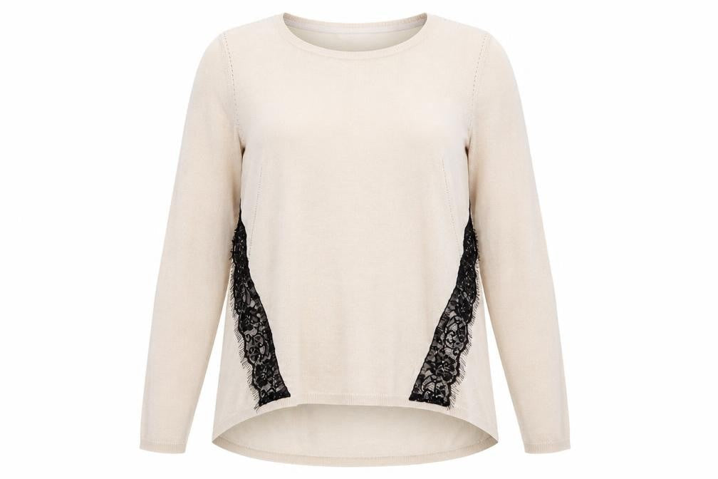 Marks & Spencer Womens Pink  Lace Pullover Jumper Size 14