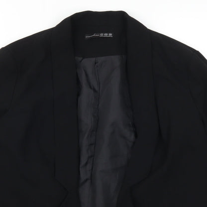 Close-up detail of Atmosphere women’s black jacket suit jacket, size UK 12