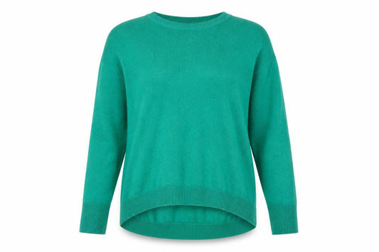 Front view of Primark women’s green jumper, size UK 12