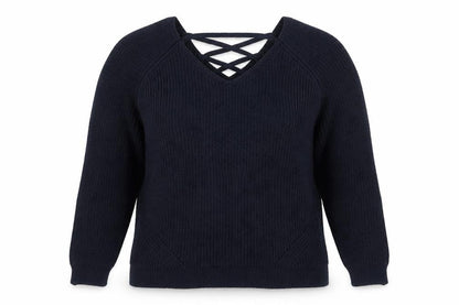 Front view of F&F women’s blue jumper, size UK 10