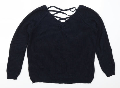 Back view of F&F women’s blue jumper, size UK 10