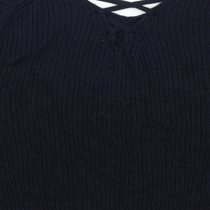 Brand and care label for F&F women’s blue jumper, size UK 10