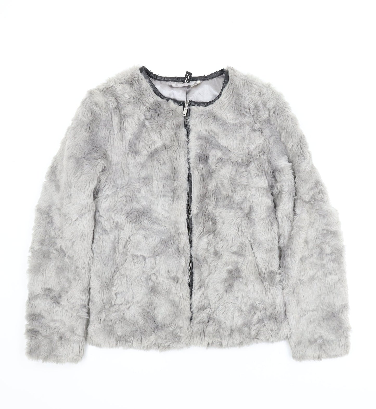 Divided Womens Grey   Jacket Coat Size 8  - Sherpa coat