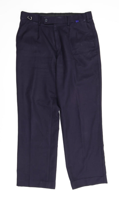 Additional front view of Dimensions men’s blue carpenter trousers, size 32, in, 29-inch leg