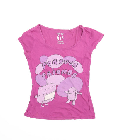 Additional front view of Xdye Monsters women’s purple basic t-shirt, size M