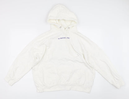Additional front view of H&M women’s white pullover hoodie, size S