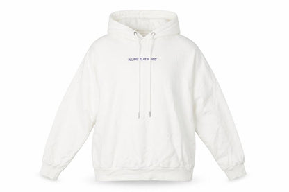 Front view of H&M women’s white pullover hoodie, size S