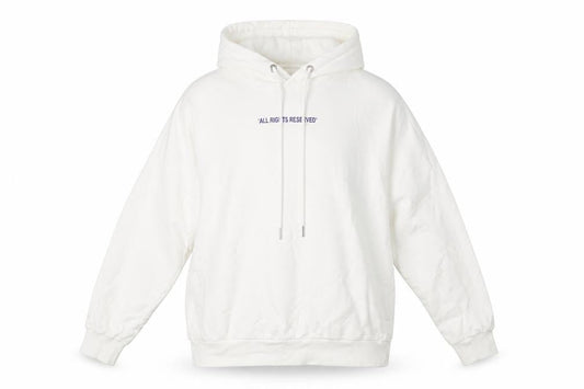 Front view of H&M women’s white pullover hoodie, size S