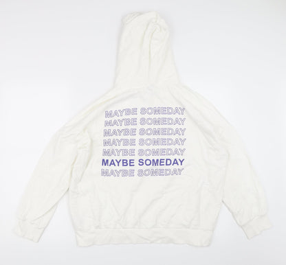 Back view of H&M women’s white pullover hoodie, size S