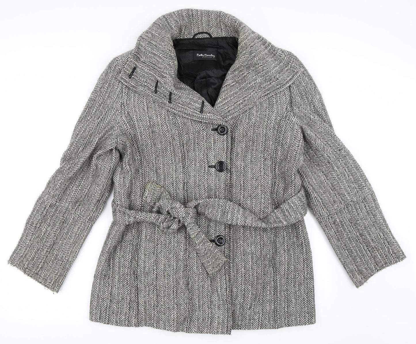 Betty Barclay Womens Grey   Overcoat Coat Size 14