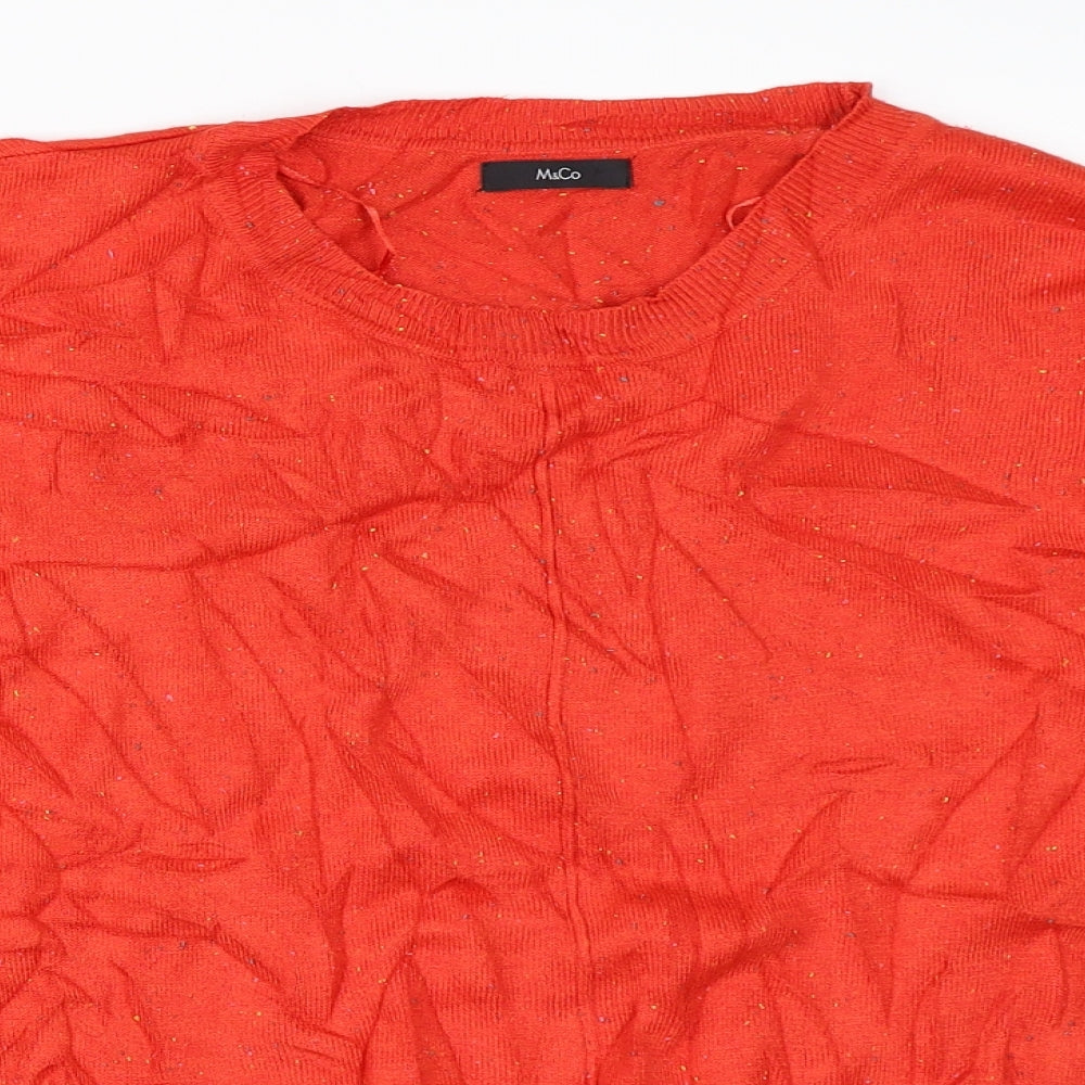 M&Co Womens Red   Pullover Jumper Size 18