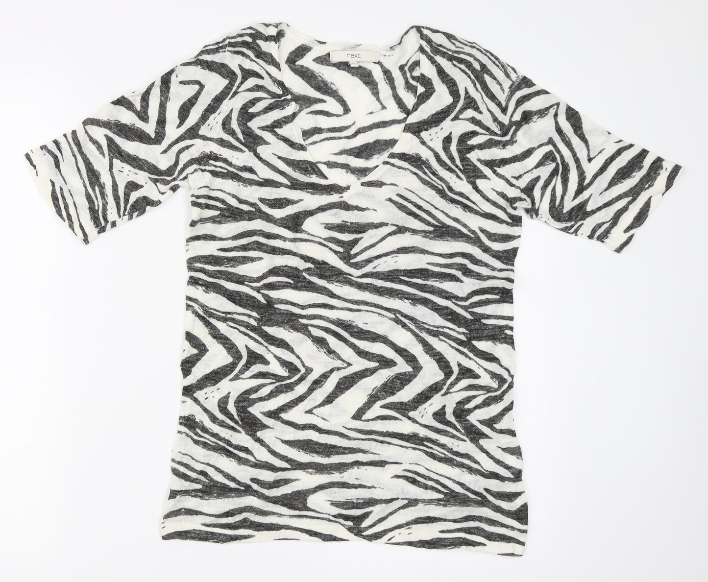 NEXT Womens Grey Animal Print  Basic T-Shirt Size 10