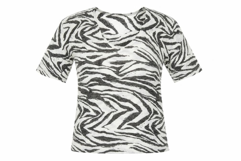 NEXT Womens Grey Animal Print  Basic T-Shirt Size 10