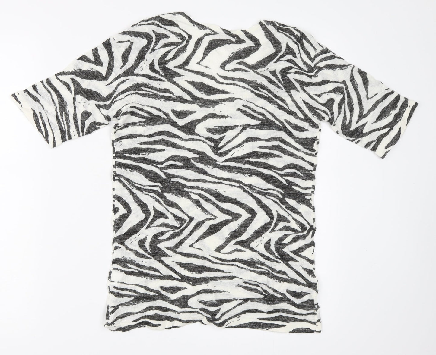 NEXT Womens Grey Animal Print  Basic T-Shirt Size 10