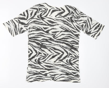 Back view of Next women’s grey animal print basic t-shirt, size UK 10