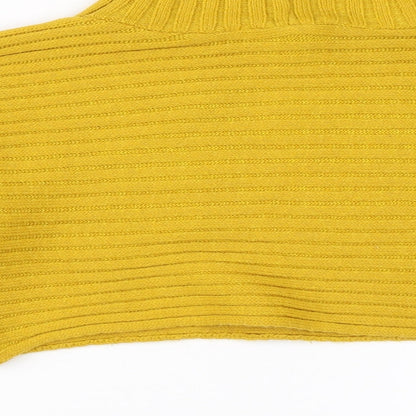 Brand and care label for New Look women’s yellow jumper, size S