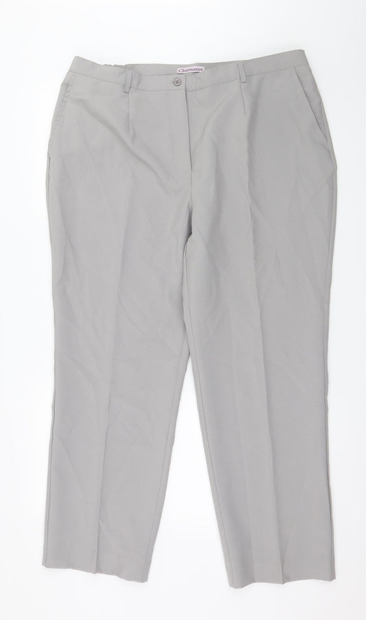 Charmance Womens Grey   Trousers  Size 22 L28 in