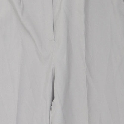 Close-up detail of Charmance women’s grey trousers, size UK 22, 28-inch leg