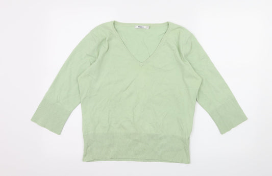 M&Co Womens Green  Knit Pullover Jumper Size XL