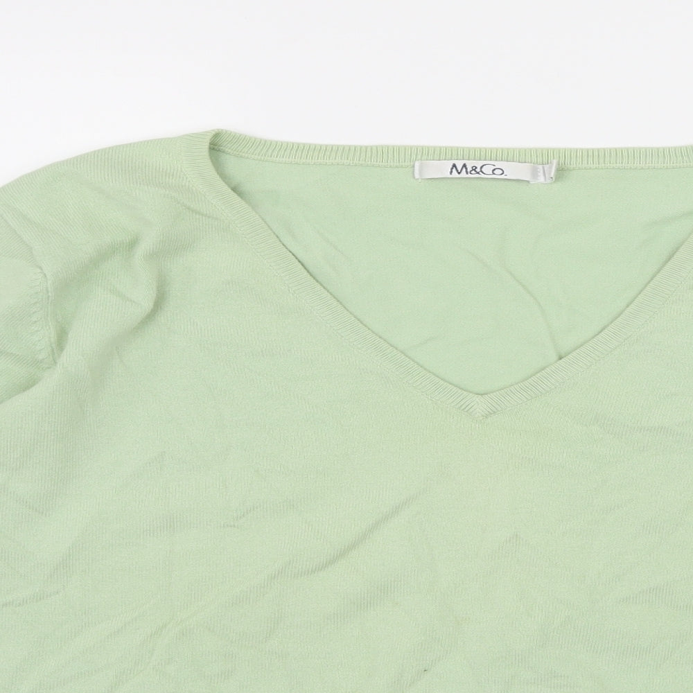 M&Co Womens Green  Knit Pullover Jumper Size XL