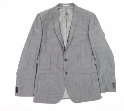 Additional front view of Preworn men’s grey jacket suit jacket, size L