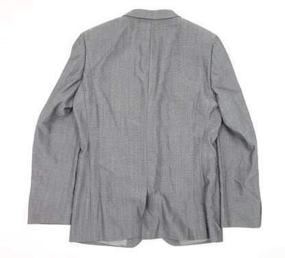 Back view of Preworn men’s grey jacket suit jacket, size L