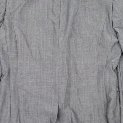 Brand and care label for Preworn men’s grey jacket suit jacket, size L