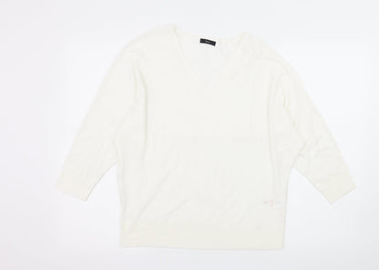 Additional front view of M&Co women’s ivory knit jumper, size UK 10