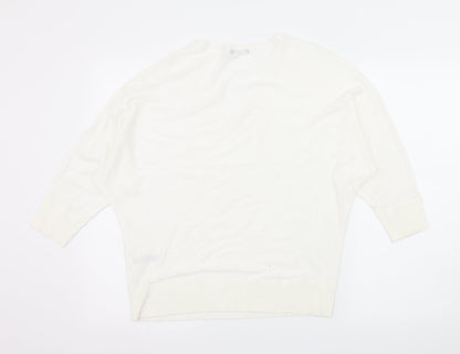 Back view of M&Co women’s ivory knit jumper, size UK 10