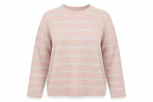 Front view of Peacocks women’s pink knit jumper, size M