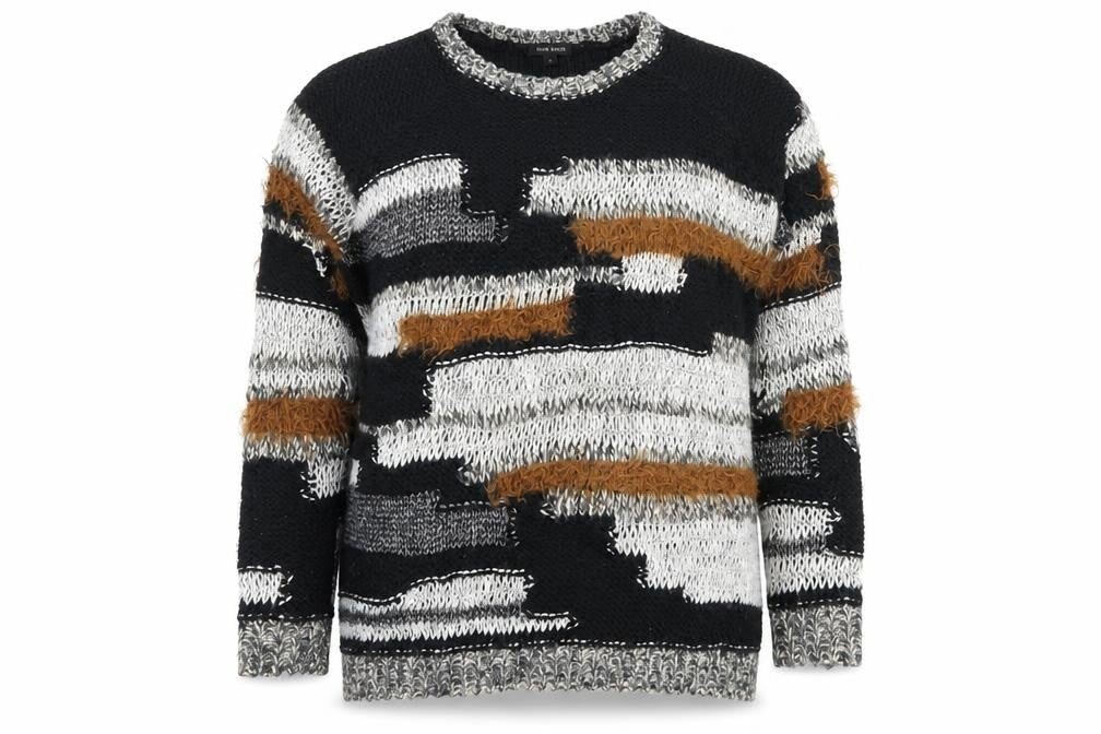 River Island Womens Black Striped Knit Pullover Jumper Size 6