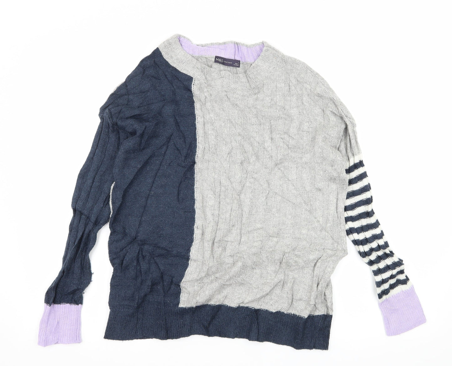Marks and Spencer Womens Multicoloured Striped Knit Pullover Jumper Size S