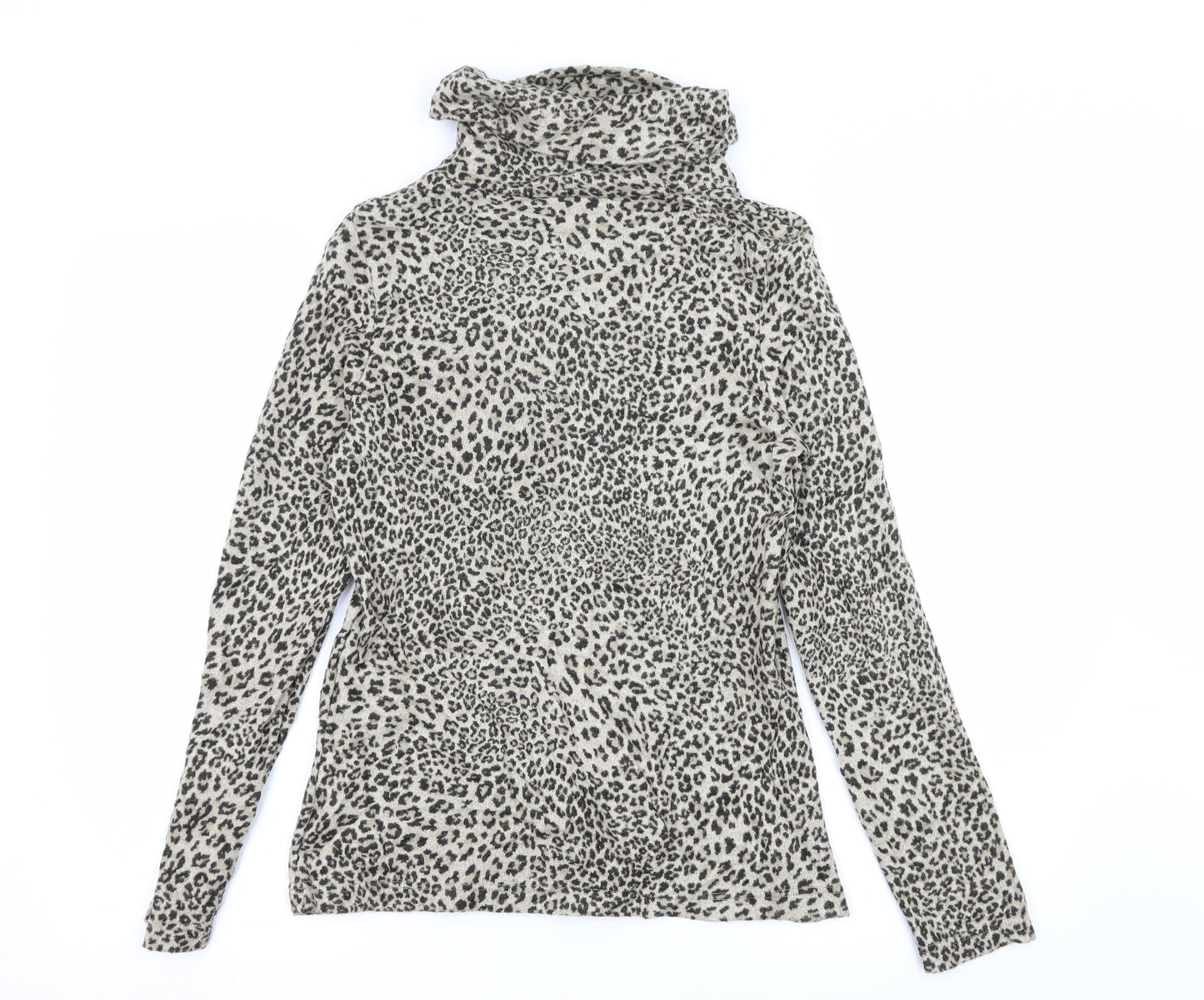 DASH Womens Brown Animal Print Knit Pullover Jumper Size 10