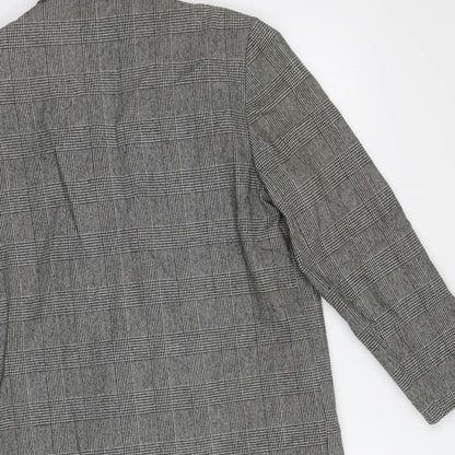 Brand and care label for Valenzia women’s grey geometric overcoat coat, size UK 14