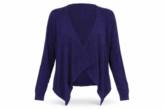 Front view of George women’s blue shrug jumper, size UK 10
