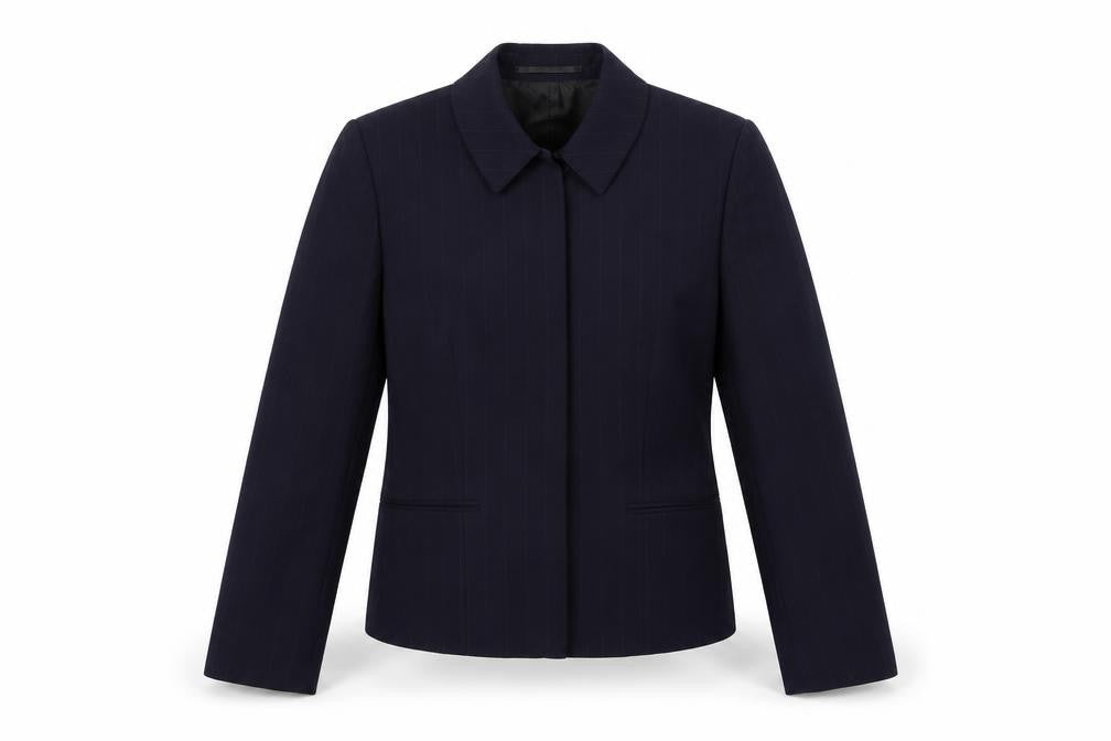 Wardrobes Womens Blue Striped  Jacket Suit Top Size 10