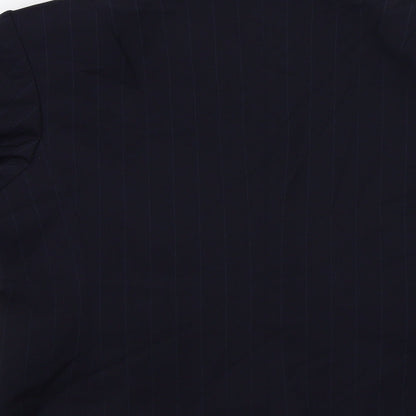 Brand and care label for Wardrobes women’s blue striped jacket suit top, size UK 10