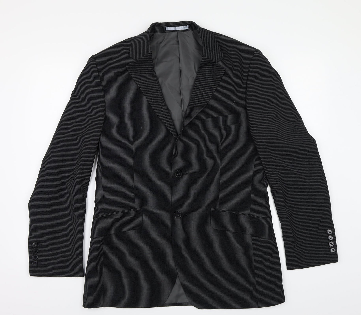 Burton Mens Black Striped  Jacket Suit Size 38