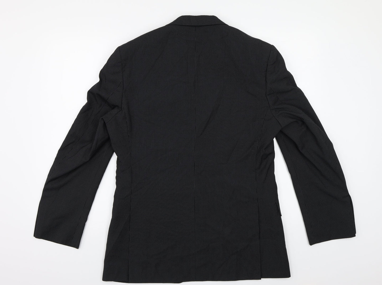 Burton Mens Black Striped  Jacket Suit Size 38