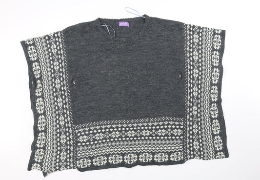 Purple Womens Grey   Pullover Jumper One Size