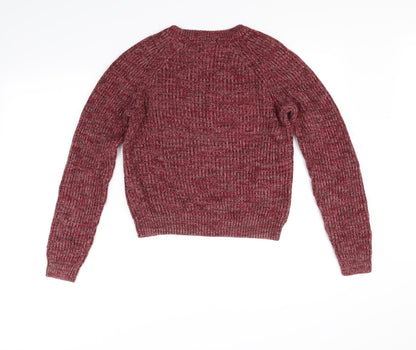 Back view of H&M women’s red houndstooth jumper, size S
