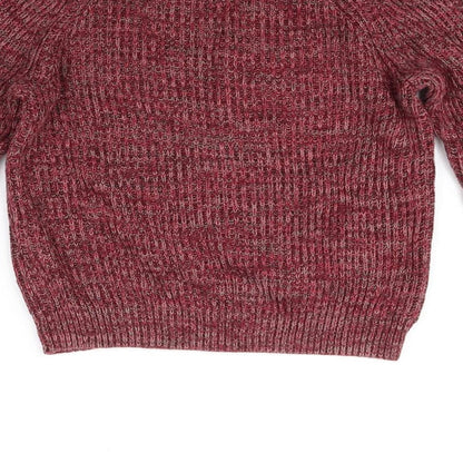 Brand and care label for H&M women’s red houndstooth jumper, size S