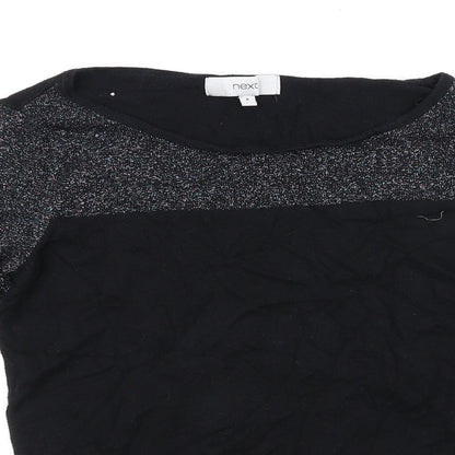 Close-up detail of Next women’s black jumper, size UK 8