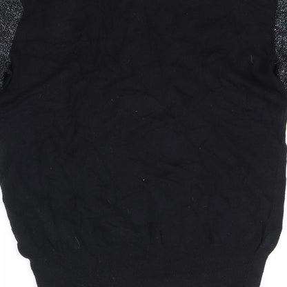 Brand and care label for Next women’s black jumper, size UK 8